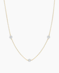 Floating Diamond Stationary Trio Necklace