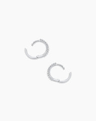 14k White Gold Diamond Pavé Huggies