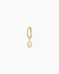 Opal Oval Single Huggie