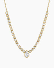 Lab Grown Diamond Pear Row Necklace