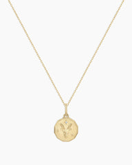 Diamond Zodiac Coin Charm Necklace