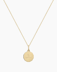 Diamond Zodiac Coin Charm Necklace
