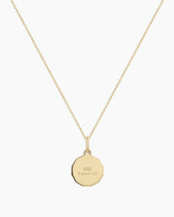 Diamond Zodiac Coin Charm Necklace