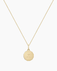 Diamond Zodiac Coin Charm Necklace