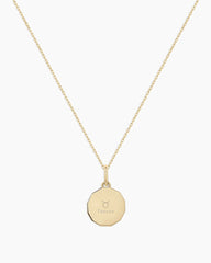Diamond Zodiac Coin Charm Necklace