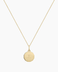 Diamond Zodiac Coin Charm Necklace
