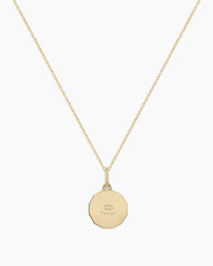 Diamond Zodiac Coin Charm Necklace