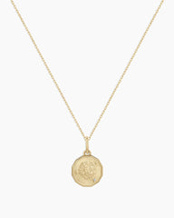 Diamond Zodiac Coin Charm Necklace