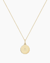 Diamond Zodiac Coin Charm Necklace