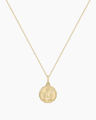 Diamond Zodiac Coin Charm Necklace