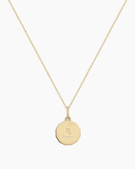 Diamond Zodiac Coin Charm Necklace