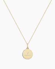 Diamond Zodiac Coin Charm Necklace