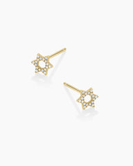 Diamond Star of David Studs