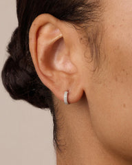 Diamond Double Down Single Huggie