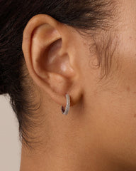 Diamond Double Down Single Huggie