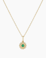 Sun Birthstone Charm Necklace