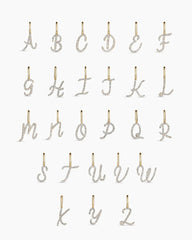 Diamond Script Alphabet Charm