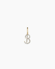 Diamond Script Alphabet Charm