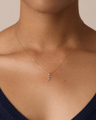 Diamond Script Alphabet Charm