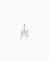Diamond Script Alphabet Charm