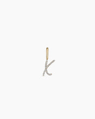 Diamond Script Alphabet Charm