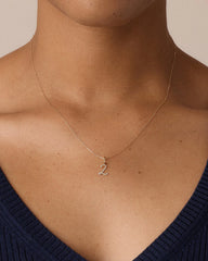 Diamond Script Alphabet Charm