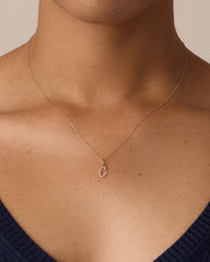 Diamond Script Alphabet Charm Necklace