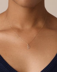 Diamond Script Alphabet Charm Necklace