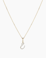 Diamond Script Alphabet Charm Necklace