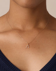 Diamond Script Alphabet Charm Necklace