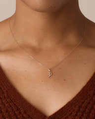 Diamond Script Alphabet Charm Necklace