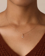 Diamond Script Alphabet Charm Necklace