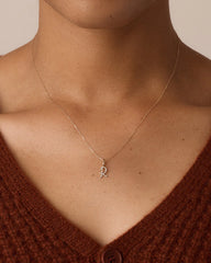 Diamond Script Alphabet Charm Necklace