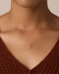 Diamond Script Alphabet Charm Necklace