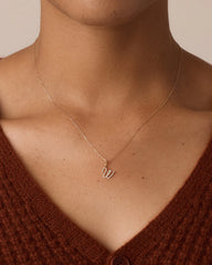 Diamond Script Alphabet Charm Necklace