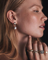 Vintage Shimmer Pearl Drop Earrings