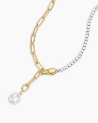 Vintage Shimmer Pearl Charm Necklace