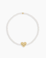 Pearl Vintage Heart Alphabet Bracelet