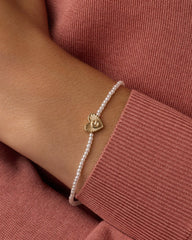 Pearl Vintage Heart Alphabet Bracelet