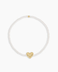 Pearl Vintage Heart Alphabet Bracelet
