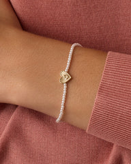 Pearl Vintage Heart Alphabet Bracelet