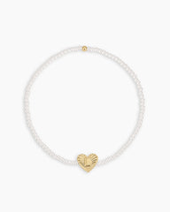 Pearl Vintage Heart Alphabet Bracelet