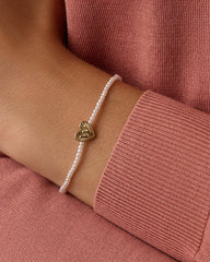 Pearl Vintage Heart Alphabet Bracelet