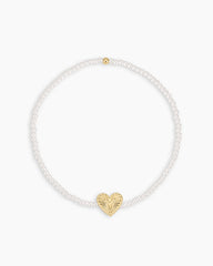 Pearl Vintage Heart Alphabet Bracelet