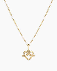 14k Gold Love Knot Charm Necklace