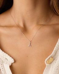 Diamond Vintage Alphabet Charm Necklace