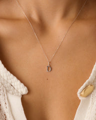 Diamond Vintage Alphabet Charm Necklace