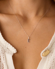 Diamond Vintage Alphabet Charm Necklace