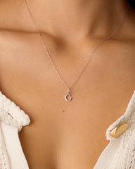 Diamond Vintage Alphabet Charm Necklace