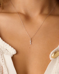 Diamond Vintage Alphabet Charm Necklace